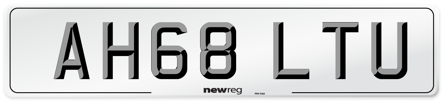 AH68 LTU Number Plate from New Reg